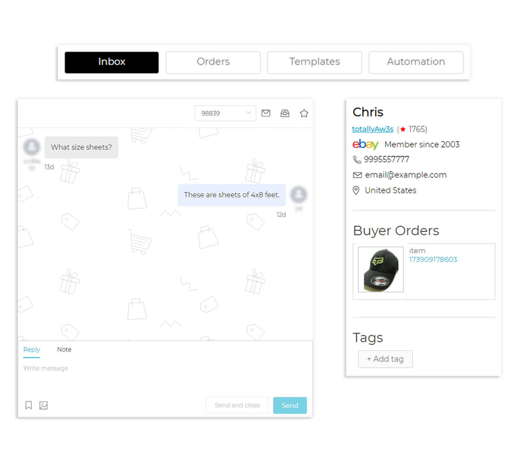 eBay Messages CRM & Helpdesk Manage Communication